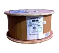 Vertical Cable Cat5e, 350 Mhz, UTP, Gel Filled (Flooded Core), Direct Burial, 1000ft, Black, Bulk Ethernet Cable, Wooden Spool