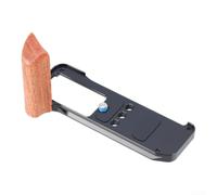 Vertical Camera Mount for Fujifilm X-M5 for arca Type Vertical(Black) | Natural wooden handgrip, ergonomic design, comfortable hold, reduces hand strain during long shoots