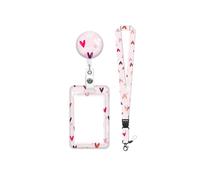 Vertical Card Protector and Neck Lanyard Set Butterfly Identity Cards Protectors Retractable ABS Badge Holder for Office Retractable Security Badge Clip