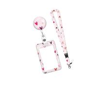 Vertical Card Protector and Neck Lanyard Set Butterfly Identity Cards Protectors Retractable ABS Badge Holder for Office Detachable Lanyard Card Holder
