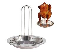 Vertical Chicken Roaster, Foldable Chicken Roasting Stand Oven, Stainless Steel Grill Roaster Rack Holder for Oven Roasting Chicken (Color:Silver)