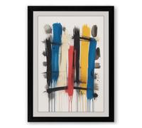 Vertical Chromatic Drips Abstract Framed Wall Art Print A4 (29.7×21cm) Black, Wall Decor for Living Room, Bedroom, Office & Home, Ready to Hang, Art Gift
