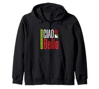 Vertical Ciao Bella Italian Bold Stripe Minimalist Design Zip Hoodie