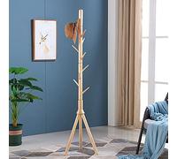 Vertical Coat Rack - Wooden Floor Storage Display Stand for Home, Clothes, Bags, Hats - Ideal for Living Room and Bedroom Organization