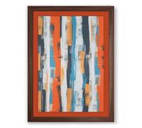 Vertical Colour Rhythm Abstract Framed Wall Art Print A3 (42×29.7cm) Walnut, Wall Decor for Living Room, Bedroom, Office & Home, Ready to Hang, Art Gift