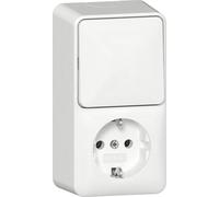 Vertical Combined Switch Socket Outlet With Mounting Plate - 417614