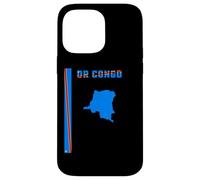 Vertical Congolese Flag, text “DR CONGO” & Silhouette Map Case for iPhone 14 Pro Max