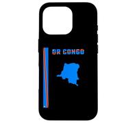 Vertical Congolese Flag, text “DR CONGO” & Silhouette Map Case for iPhone 16 Pro