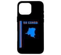 Vertical Congolese Flag, text “DR CONGO” & Silhouette Map Case for iPhone 16 Pro Max