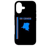 Vertical Congolese Flag, text “DR CONGO” & Silhouette Map Case for iPhone 17
