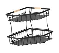 Vertical Counter Basket Organizer, Carbon Steel Fruit Holder for Kitchen Produce Bread Snacks, Open Wire Storage Stand, Sorted Access, Space Clearing Design Countertop Fruit Basket Produce Organizer