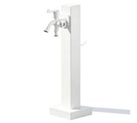 Vertical Cylindrical Water Column with Double Outlet Faucet, Freestanding Outdoor Hydration Source, Stainless Steel, Freeze Proof, for Irrigation Washing(Height: 95cm/37.4in)