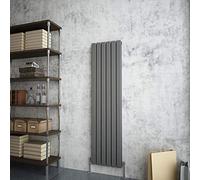 Vertical Designer Flat Panel Radiator Anthracite 1600x408mm Double Panel Modern Central Heating
