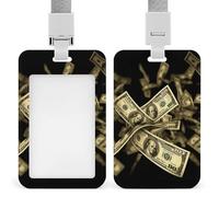 Vertical Dollar Sign Money Badge Holder with Breakaway Lanyard Heavy-Duty Abs Id Card Protector Waterproof Clear Window for Nurse Teacher Office Worker Detachable for Id Badge Credit Card Transit Pass