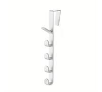 Vertical Door Hook - Over The Door 5 Link Hooks Closet Organizer, Modern Strong Long Row Rear ABS Plastic Hanger, Easy Installation, Space Saving - Hat, Coat, Tote Bags, Towels, Scarf, Utensils Rack