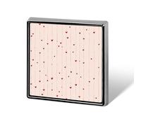 Vertical Dot Line Pattern with Tiny Red Hearts Unisex Brooches & Pins Square Lightweight Lapel Badge Jewelry for Clothing Shawl Hat