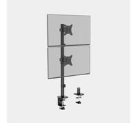 Vertical Double Monitor Stand for 13-32" Screens, Twin Monitor Mount with Clamp, Height Adjustable, Easy Assemble Stand with Full Tilt, Rotation &