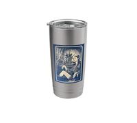 Vertical East Asian Ukiyo-e Samurai Girl Japanese Stainless Steel Insulated Tumbler