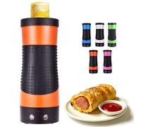Vertical Egg Roll Cooker Multi-function Breakfast Sausage Egg Cooker Tubes Sausage Machine Nonstick Bottle-Shaped Automatic Omelette Maker Orange