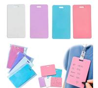 Vertical Erasable Badge Note - Reusable Mini Whiteboard Clipboard with ID Badge Clip, Pocket Sized Erasable Notepad for Nurses, Healthcare Workers & Medical Students (4pcs)