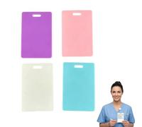Vertical Erasable Badge Note, Reusable Silicone Erasable Notepad Badge Set, 4Pcs Mini Whiteboard Clipboard for Nurses Doctors Teachers