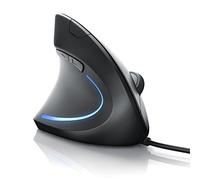 Vertical Ergonomic USB Mouse for left handed users - Optical Model - Mice with Ergonomic design - prevention against mouse arm tennis elbow - For Laptop Desktop PC Computer Macbook
