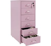 Vertical File Cabinet with Lock, Mobile Rolling Filing Cabinet on Wheels, Under Desk Storage for Office Home