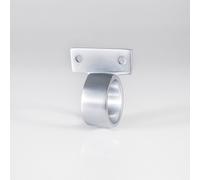 Vertical Fixed Ring Sash Window Lift - 44 x 12mm - 25mm Dia - Satin Chrome | Sliding Sash Window Fitting - Traditional Style Pull Lift Window Handle - Sash Window Fixture