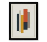 Vertical Forms in Colour Geometric Framed Wall Art Print A1 (84.1×59.4cm) Black, Wall Decor for Living Room, Bedroom, Office & Home, Ready to Hang, Art Gift