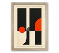 Vertical Forms in Motion Geometric Framed Wall Art Print A4 (29.7×21cm) Oak, Wall Decor for Living Room, Bedroom, Office & Home, Ready to Hang, Art Gift