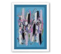 Vertical Forms in Pink Abstract Framed Wall Art Print A3 (42×29.7cm) White, Wall Decor for Living Room, Bedroom, Office & Home, Ready to Hang, Art Gift