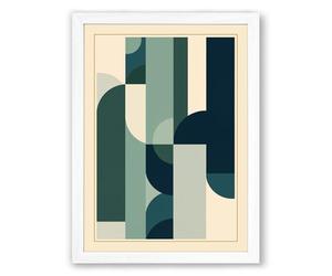Vertical Forms Minimalist Framed Wall Art Print A1 (84.1×59.4cm) White, Wall Decor for Living Room, Bedroom, Office & Home, Ready to Hang, Art Gift