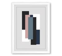Vertical Forms Minimalist Framed Wall Art Print A3 (42×29.7cm) White, Wall Decor for Living Room, Bedroom, Office & Home, Ready to Hang, Art Gift