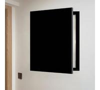Vertical Fuse Box Cover Cabinet - Minimalist Flip-Up Electrical Box Cover for Home, Hotel, Office - Solid Black Design, 50 x 60cm (19.75" x 23.625")