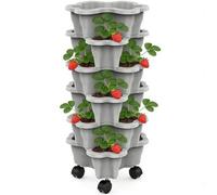 Vertical Garden | 6 Levels with Wheels and Space-Saving, Garden Tower for Vegetables Herbs Strawberries | for Outdoors, Home, Balcony, Patio, Yard, Greenhouse, Gardening, and Vegetable Growing