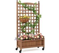 Vertical Garden Bed with Trellis & Wheels - Mobile Planter Box for Climbing Plants - Ideal for Small Spaces & Urban Gardens