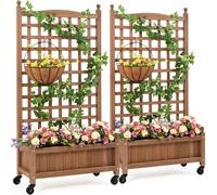 Vertical Garden Bed with Trellis & Wheels - Mobile Planter Box for Climbing Plants - Ideal for Small Spaces & Urban Gardens