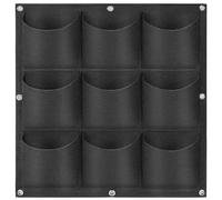 Vertical Garden Planter 9 Pockets Nonwoven Vertical Planter with Metal Grommets Hanging Vertical Garden Wall Sturdy Wall Mounted Planting Grow Bags Herb Strawberry Flower Growing 20x20 Inch S