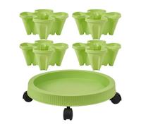 Vertical Garden Planter, Plant Tower, Plant Tower, Stackable Plant Tower, 4-Layer Flower Pot Tower, New Planting for Home, Four-Leaf Three-Dimensional Pot, Strawberry Plant Pot with Mobile