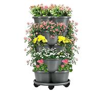 Vertical Garden Planter | Vertical 5 Tiers Stackable Garden Tower | Growing Plant Container,for Backyard Balcony Patio Greenhouse Indoor Outdoor Flowers Vegetables