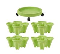 Vertical Garden Pot - Raised Vertical Planter | Garden Plant 4 Plant Pots | Flower Pots with Removable Tray and Wheels, Flower Vegetable Planting Gardening Supplies