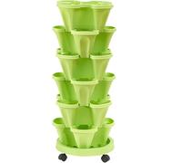 Vertical Garden Stackable Planter, 6 Tier Indoor Outdoor Plant Pots for Strawberries, Flowers, Herbs, Vegetables - Space-Saving Design for Gardening Enthusiasts