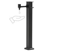 Vertical Garden Water Column Faucet - Tall 60CM Metal Tap Post Kit Floor Mounted Hose Stand & Shower Pillar for Outdoor Farm Irrigation & Car Washing with Spray Gun - Black