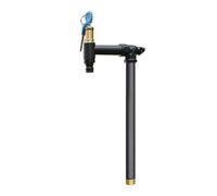 Vertical Garden Water Column with Locking Faucet - Freestanding Outdoor Faucet Post for Irrigation, Car Wash & Plant Watering, -20° to 100°F, 40cm/16in Black