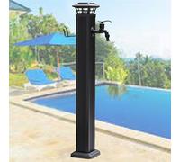 Vertical Garden Water Fountain Outdoor Tap Solar-Powered Decorative Fountain Water Dispenser for Irrigation Black 43.3" x 6.9" - Perfect for Garden Aesthetics.