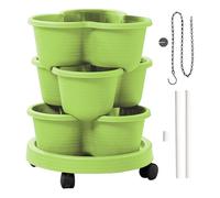 Vertical Gardening Tower | Vegetable Garden | 3 Levels with Removable Wheels for Vegetables Strawberries Flowers Indoor Kitchen Outdoor Garden Terrace