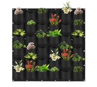 Vertical Grow Bag - Hanging Felt Planter, Outdoor Garden Wall Organizer with Breathable Fabric 36 Pockets, Self Watering Mounted System, Ideal for Yard Fence Home Balcony
