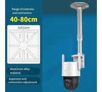 Vertical Hanging Camera Bracket Aluminium Alloy Telescopic Ceiling Mount Adjustable Security Camera Support for Indoor Outdoor PTZ Dome Camera Installation on(40-80cm)