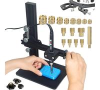 Vertical Heat Press Machine-Heat Set Insert Tools with 370pcs Threaded Inserts and Heat Set Tips M2/M2.5/M3/M4/M5/M6(1/4)/M8 add Brass Nuts for Threaded Inserts for Plastic and 3D Printing Components