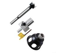 Vertical Hole Punch Locator Woodworking Drill Guide Kit Aluminum Alloy Dowelling Jig for Cabinet Door Handle Installation with 3 Bushings(19mm)